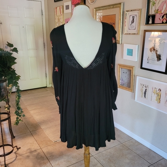 Free People Mohave Black Gauze Swing Dress - Picture 5 of 8